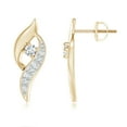 thumbnail image 1 of ANGARA Natural Diamond Shell Stud Earrings in 14K Yellow Gold for Women (Size-2.6mm| Color-G| Clarity-VS2) | April Birthstone, Birthday, Anniversary, Jewelry Gift for Women | Natural Diamond Earrings, 1 of 6