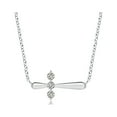 thumbnail image 1 of ANGARA Natural Diamond Sideways Cross Necklace in 925 Sterling Silver for Women (Size-2mm| Color-K| Clarity-I3) | April Birthstone, Anniversary, Jewelry Gift for Women | Natural Diamond Necklace, 1 of 9