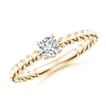 thumbnail image 1 of ANGARA Natural Diamond Solitaire Beaded Shank Ring in 14K Yellow Gold for Women (Size-4.1mm| Color-H| Clarity-SI2) | April Birthstone, Anniversary, Jewelry Gift for Women | Natural Diamond Ring, 1 of 10