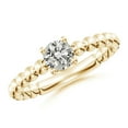 thumbnail image 1 of ANGARA Natural Diamond Solitaire Beaded Shank Ring in 14K Yellow Gold for Women (Size-5.1mm| Color-K| Clarity-I3) | April Birthstone, Anniversary, Jewelry Gift for Women | Natural Diamond Ring, 1 of 9