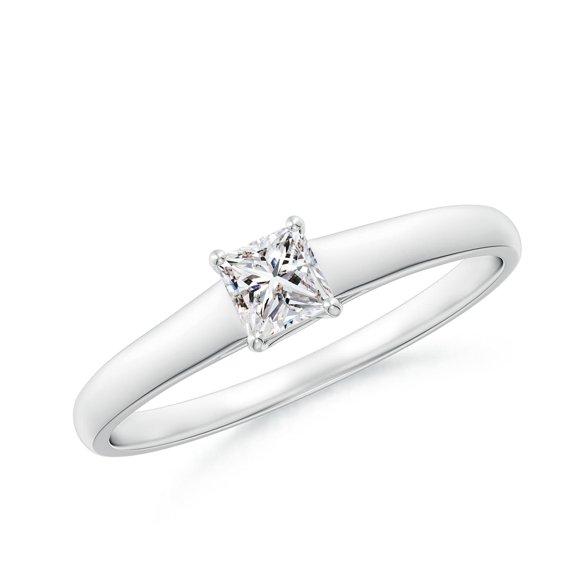 ANGARA Natural Diamond Solitaire Engagement Ring in 14K White Gold for Women (Size-3.5mm| Color-I-J| Clarity-I1-I2) | April Birthstone, Anniversary, Jewelry Gift for Women | Natural Diamond Ring
