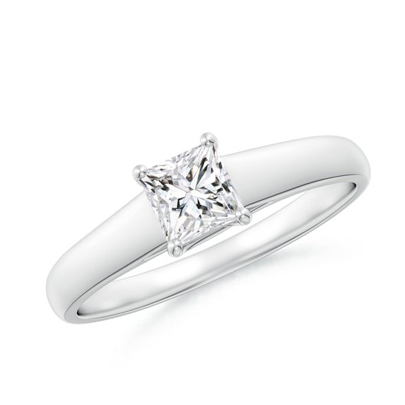 ANGARA Natural Diamond Solitaire Engagement Ring in 14K White Gold for Women (Size-4.4mm| Color-H| Clarity-SI2) | April Birthstone, Anniversary, Jewelry Gift for Women | Natural Diamond Ring