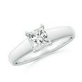 thumbnail image 1 of ANGARA Natural Diamond Solitaire Engagement Ring in 14K White Gold for Women (Size-4.9mm| Color-H| Clarity-SI2) | April Birthstone, Anniversary, Jewelry Gift for Women | Natural Diamond Ring, 1 of 9