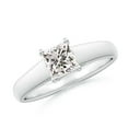 thumbnail image 1 of ANGARA Natural Diamond Solitaire Engagement Ring in 14K White Gold for Women (Size-4.9mm| Color-K| Clarity-I3) | April Birthstone, Anniversary, Jewelry Gift for Women | Natural Diamond Ring, 1 of 9