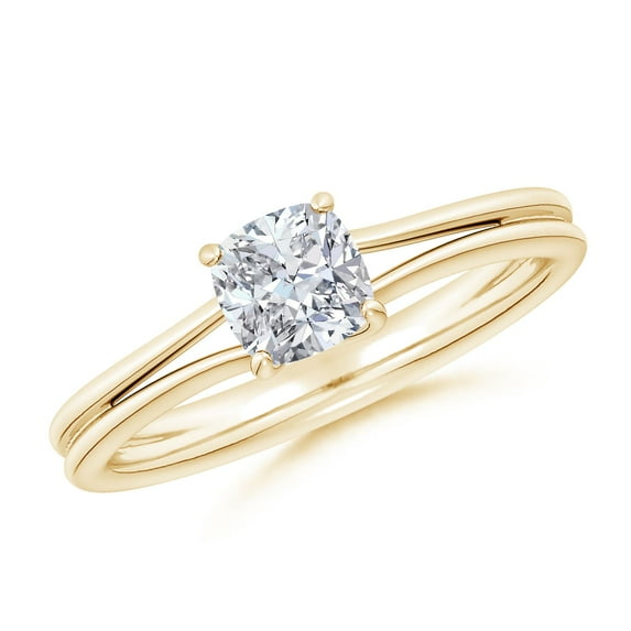 ANGARA Natural Diamond Solitaire Engagement Ring in 14K Yellow Gold for Women (Size-5.25mm| Color-H| Clarity-SI2) | April Birthstone, Anniversary, Jewelry Gift for Women | Natural Diamond Ring