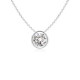thumbnail image 1 of Angara Natural Round Diamond Pendant Necklace for Women in 14K White Gold (Size-4.1mm) - Diamond Solitaire Pendant Necklace, 1 of 8