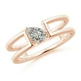 thumbnail image 1 of ANGARA Natural Diamond Solitaire Split Shank Ring in 14K Rose Gold for Women (Size-6x4mm| Color-K| Clarity-I3) | April Birthstone, Anniversary, Jewelry Gift for Women | Natural Diamond Ring, 1 of 9