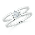 thumbnail image 1 of ANGARA Natural Diamond Solitaire Split Shank Ring in 14K White Gold for Women (Size-5x3mm| Color-G| Clarity-VS2) | April Birthstone, Anniversary, Jewelry Gift for Women | Natural Diamond Ring, 1 of 9
