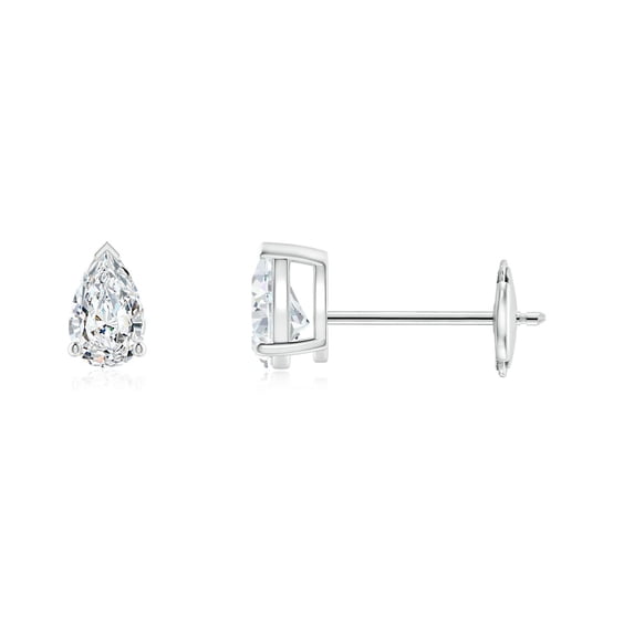 ANGARA Natural Diamond Solitaire Stud Earrings in 14K White Gold for Women (Size-4x2.5mm| Color-G| Clarity-VS2) | April Birthstone, Anniversary, Jewelry Gift for Women | Natural Diamond Earrings