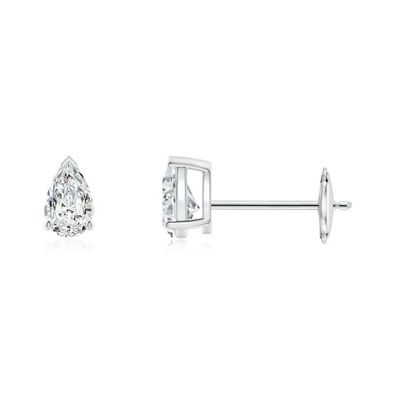ANGARA Natural Diamond Solitaire Stud Earrings in 14K White Gold for Women (Size-4x2.5mm| Color-H| Clarity-SI2) | April Birthstone, Anniversary, Jewelry Gift for Women | Natural Diamond Earrings