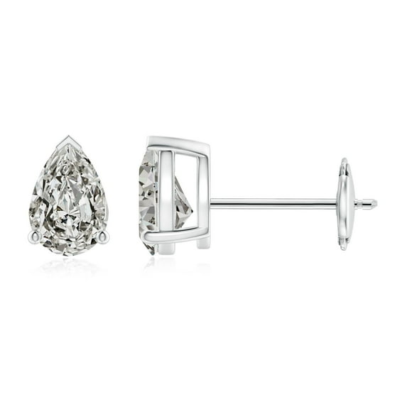 ANGARA Natural Diamond Solitaire Stud Earrings in 14K White Gold for Women (Size-6x4mm| Color-K| Clarity-I3) | April Birthstone, Anniversary, Jewelry Gift for Women | Natural Diamond Earrings
