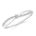 thumbnail image 1 of ANGARA Natural Diamond Split Shank Promise Ring in 925 Sterling Silver for Women (Size-2mm| Color-I-J| Clarity-I1-I2) | April Birthstone, Anniversary, Jewelry Gift for Women | Natural Diamond Ring, 1 of 11