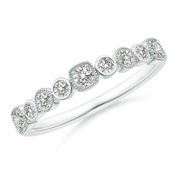 ANGARA Natural Diamond Stackable Fashion Ring in 14K White Gold for Women (Size-2.3mm| Color-I-J| Clarity-I1-I2) | April Birthstone, Anniversary, Jewelry Gift for Women | Natural Diamond Ring