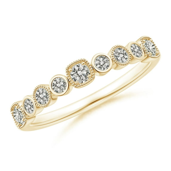 ANGARA Natural Diamond Stackable Fashion Ring in 14K Yellow Gold for Women (Size-2.3mm| Color-K| Clarity-I3) | April Birthstone, Anniversary, Jewelry Gift for Women | Natural Diamond Ring