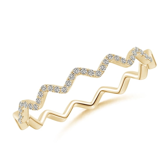 ANGARA Natural Diamond Stackable Ring for Women in 14K Yellow Gold (Size-0.8mm | Color-K | Clarity-I3) | April Birthstone, Birthday, Anniversary, Jewelry Gift for Women | Natural Diamond Ring