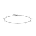 thumbnail image 1 of ANGARA Natural Diamond Station Adjustable Charm Anklet in 14K White Gold for Women (Size-1.7mm| Color-K| Clarity-I3) | April Birthstone, Anniversary, Jewelry Gift for Women | Natural Diamond Bracelet, 1 of 7