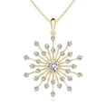 thumbnail image 1 of ANGARA Natural Diamond Sunburst Pendant in 14K Yellow Gold for Women (Size-3.8mm| Color-I-J| Clarity-I1-I2) | April Birthstone, Anniversary, Jewelry Gift for Women | Natural Diamond Necklace, 1 of 7