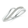 thumbnail image 1 of ANGARA Natural Diamond Swirl Bypass Ring in 925 Sterling Silver for Women (Size-1.3mm | Color-K | Clarity-I3) | April Birthstone, Birthday, Anniversary, Jewelry Gift for Women | Natural Diamond Ring, 1 of 10