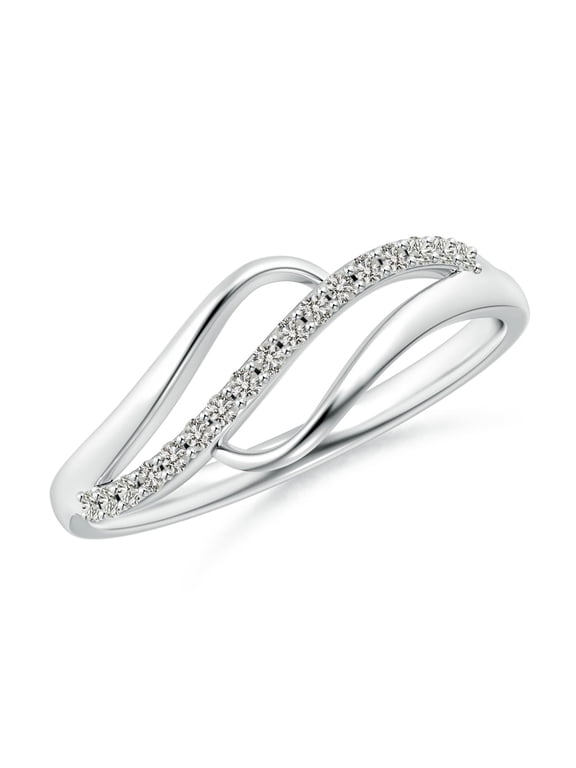 Natural Diamond Swirl Bypass Ring in 925 Sterling Silver for Women (Size-1mm | Color-K | Clarity-I3) | April Birthstone, Birthday, Anniversary, Jewelry Gift for Women | Natural Diamond Ring