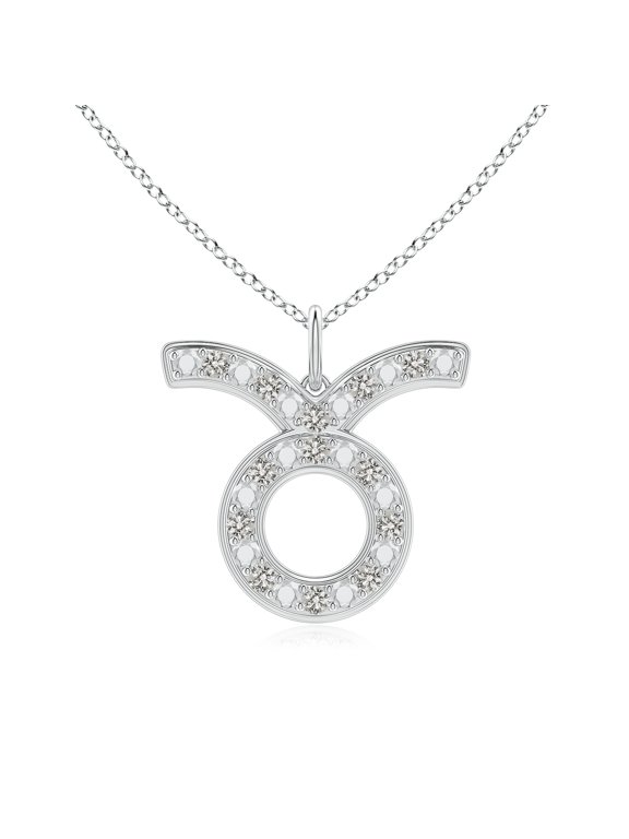 Natural Diamond Taurus Zodiac Pendant Necklace for Women in 925 Sterling Silver (Color-K, Clarity-I3) | Astrology Jewelry Gift for her | Birthday | Wedding Anniversary | Valentines Day
