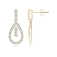 thumbnail image 1 of ANGARA Natural Diamond Teardrop Earrings with Accents in 14K Yellow Gold for Women (Size-2mm| Color-G| Clarity-VS2) | April Birthstone, Anniversary, Jewelry Gift for Women | Natural Diamond Earrings, 1 of 6