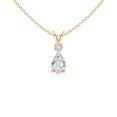 thumbnail image 1 of ANGARA Natural Diamond Teardrop Pendant with Diamond in 14K Yellow Gold for Women (Size-6x4mm| Color-H| Clarity-SI2) | April Birthstone, Anniversary, Jewelry Gift for Women | Natural Diamond Necklace, 1 of 8