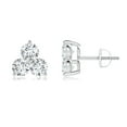 thumbnail image 1 of ANGARA Natural Diamond Three Stone Stud Earrings in 14K White Gold for Women (Size-3.2mm| Color-G| Clarity-VS2) | April Birthstone, Anniversary, Jewelry Gift for Women | Natural Diamond Earrings, 1 of 6