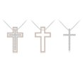 thumbnail image 1 of ANGARA Natural Diamond Three-Way Cross Pendant in 14K Rose & White Gold for Women (Size-1.4mm| Color-H| Clarity-SI2) | April Birthstone, Anniversary, Jewelry Gift for Women | Natural Diamond Necklace, 1 of 7
