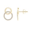 thumbnail image 1 of ANGARA Natural Diamond Twin Open Circle Stud Earrings in 14K Yellow Gold for Women (Size-1.1mm| Color-I-J| Clarity-I1-I2) | Anniversary, Jewelry Gift for Women | Natural Diamond Earrings, 1 of 7