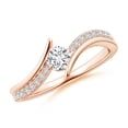 thumbnail image 1 of ANGARA Natural Diamond Twin Shank Bypass Engagement Ring in 14K Rose Gold for Women (Size-4.3mm| Color-H| Clarity-SI2) | April Birthstone, Anniversary, Jewelry Gift for Women | Natural Diamond Ring, 1 of 10