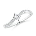 thumbnail image 1 of ANGARA Natural Diamond Twin Shank Bypass Engagement Ring in 14K White Gold for Women (Size-3mm| Color-H| Clarity-SI2) | April Birthstone, Anniversary, Jewelry Gift for Women | Natural Diamond Ring, 1 of 9