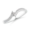 thumbnail image 1 of ANGARA Natural Diamond Twin Shank Bypass Engagement Ring in 14K White Gold for Women (Size-3mm| Color-I-J| Clarity-I1-I2) | April Birthstone, Anniversary Jewelry Gift for Women | Natural Diamond Ring, 1 of 9