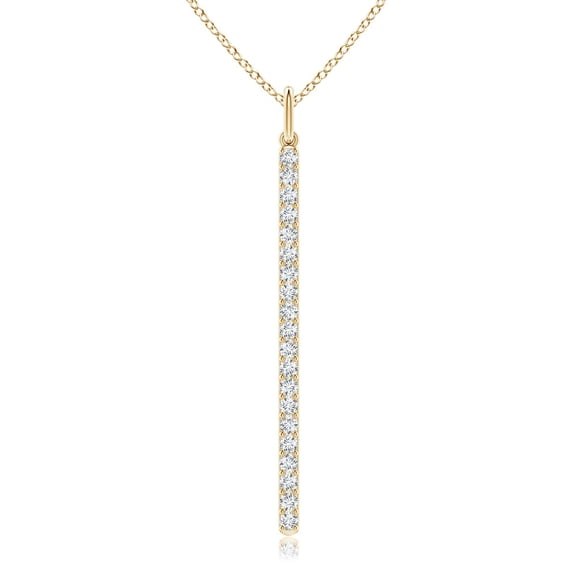ANGARA Natural Diamond Vertical Bar Pendant in 14K Yellow Gold for Women (Size-1.2mm| Color-G| Clarity-VS2) | April Birthstone, Anniversary, Jewelry Gift for Women | Natural Diamond Necklace