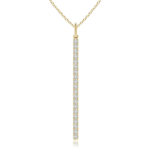 ANGARA Natural Diamond Vertical Bar Pendant in 14K Yellow Gold for Women (Size-1.2mm| Color-H| Clarity-SI2) | April Birthstone, Anniversary, Jewelry Gift for Women | Natural Diamond Necklace