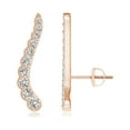 thumbnail image 1 of ANGARA Natural Diamond Wavy Ear Climbers in 14K Rose Gold for Women (Size-2mm| Color-I-J| Clarity-I1-I2) | April Birthstone, Anniversary, Jewelry Gift for Women | Natural Diamond Earrings, 1 of 7