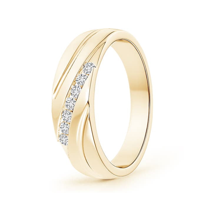 ANGARA Natural Diamond Wedding Ring for Men - Channel-Set 7-Stone Ring ANGARA Natural Diamond Wedding Ring for Men - Channel-Set 7-Stone Ring