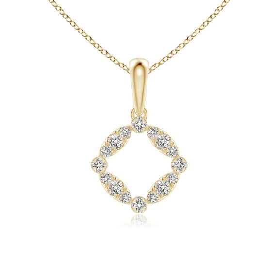 ANGARA Natural and Dot Diamond Circle Pendant in 14K Yellow Gold for Women (Size-1.65mm| Color-I-J| Clarity-I1-I2) | April Birthstone, Anniversary, Jewelry Gift for Women | Natural Diamond Necklace