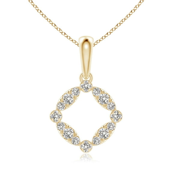 ANGARA Natural and Dot Diamond Circle Pendant in 14K Yellow Gold for Women (Size-2mm| Color-I-J| Clarity-I1-I2) | April Birthstone, Anniversary, Jewelry Gift for Women | Natural Diamond Necklace
