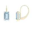 thumbnail image 1 of ANGARA Natural Emerald-Cut 1 ct Aquamarine Solitaire Leverback Earrings in 14K Yellow Gold for Women (Size-6x4mm) | March Birthstone, Anniversary, Jewelry Gift for Women | Natural Aquamarine Earrings, 1 of 7