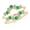 thumbnail image 1 of ANGARA Natural Emerald and Diamond Sunburst Ring Wrap in 14K Yellow Gold for Women (Size-2.6mm) | May Birthstone, Birthday, Anniversary, Jewelry Gift for Women | Natural Emerald Ring, 1 of 11
