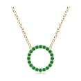 thumbnail image 1 of ANGARA Natural Emerald Open Circle Eternity Pendant in 14K Yellow Gold for Women (Size-1.5mm) | May Birthstone, Birthday, Anniversary, Jewelry Gift for Women | Natural Emerald Necklace, 1 of 7