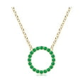thumbnail image 1 of ANGARA Natural Emerald Open Circle Eternity Pendant in 14K Yellow Gold for Women (Size-1.5mm) | May Birthstone, Birthday, Anniversary, Jewelry Gift for Women | Natural Emerald Necklace, 1 of 8