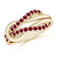 thumbnail image 1 of ANGARA Natural Encrusted Ruby Infinity Love Knot Ring in 14K Yellow Gold for Women (Size-1.3mm) | July Birthstone Jewelry for Her | Natural Ruby Rings, 1 of 9