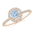 thumbnail image 1 of ANGARA Natural Floating Aquamarine Halo Ring with Diamond Accents in 14K Rose Gold for Women (Size-5mm) | March Birthstone, Birthday, Anniversary, Jewelry Gift for Women | Natural Aquamarine Ring, 1 of 8