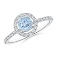 thumbnail image 1 of ANGARA Natural Floating Aquamarine Halo Ring with Diamond Accents in 14K White Gold for Women (Size-5mm) | March Birthstone, Birthday, Anniversary, Jewelry Gift for Women | Natural Aquamarine Ring, 1 of 6
