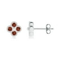 thumbnail image 1 of ANGARA Natural Garnet Four Leaf Clover Stud Earrings with Beaded Edges in 925 Sterling Silver for Women (Size-2mm) | January Birthstone, Anniversary, Jewelry Gift for Women | Natural Garnet Earrings, 1 of 8