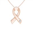 thumbnail image 1 of ANGARA Natural Gypsy-Set Diamond Ribbon Pendant in 14K Rose Gold for Women (Size-2.45mm| Color-G| Clarity-VS2) | April Birthstone, Anniversary, Jewelry Gift for Women | Natural Diamond Necklace, 1 of 7