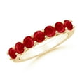 thumbnail image 1 of ANGARA Natural Half Eternity Seven Stone 1.61 ct Ruby Wedding Band in 14K Yellow Gold for Women (Size-3.5mm) | July Birthstone Jewelry for Her | Natural Ruby Rings, 1 of 10