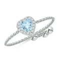 thumbnail image 1 of ANGARA Natural Heart-Shaped Aquamarine Bolo Ring with Diamond Halo in 14K White Gold for Women (Size-4mm) | March Birthstone, Birthday, Anniversary, Jewelry Gift for Women | Natural Aquamarine Ring, 1 of 9