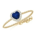thumbnail image 1 of ANGARA Natural Heart-Shaped Sapphire Bolo Ring with Diamond Halo in 14K Yellow Gold for Women (Size-4mm) | September Birthstone, Anniversary, Jewelry Gift for Women | Natural Blue Sapphire Ring, 1 of 9